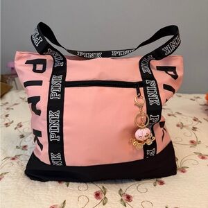 VERY nice Pink Tote Bag with Black Accents.